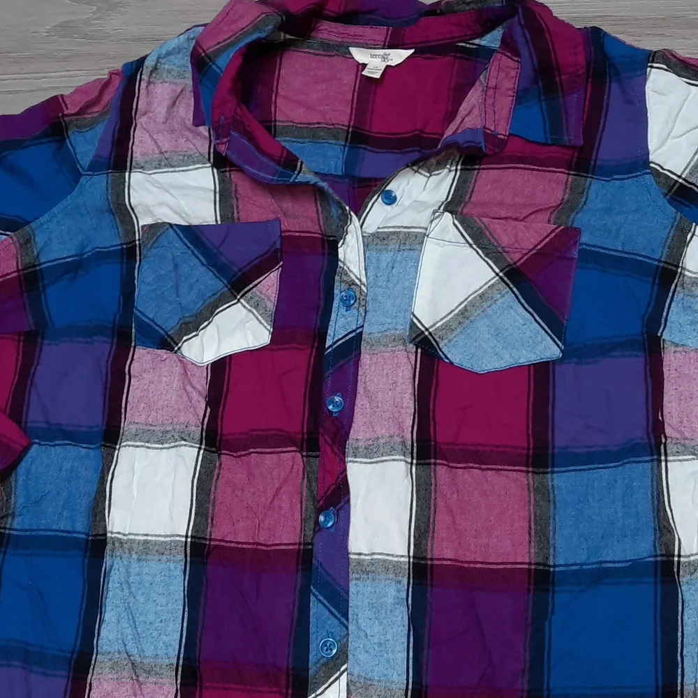 Terra & Sky women's flannel shirt size 1x (16w-18w) - Picture 3 of 7